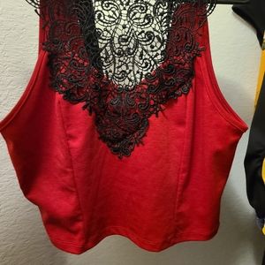 Red crop top